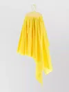 Jacquemus Courte Asymmetric Cotton-blend Crepon Halterneck Dress In Yellow