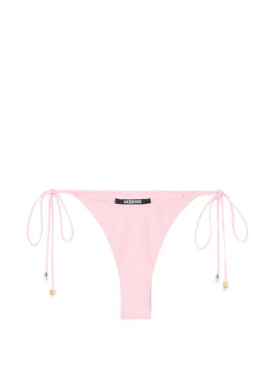 Jacquemus Triangle Side-tie Bikini Bottoms In Pink