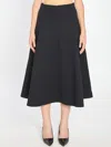 Jacquemus The Triangle De Nimes Flared Denim Skirt In Black