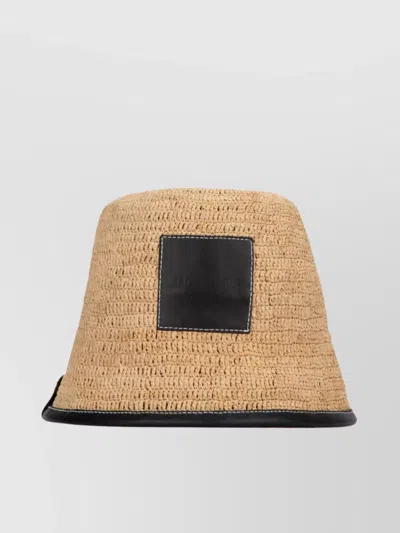 Jacquemus Trimmed Structured Woven Hat In Brown