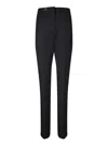 Jacquemus High-waisted Straight Leg Trousers With Buckle Detail And Silhouette In Black