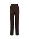 Jacquemus High-waisted Wool Trousers Ribbon Detail In Brown