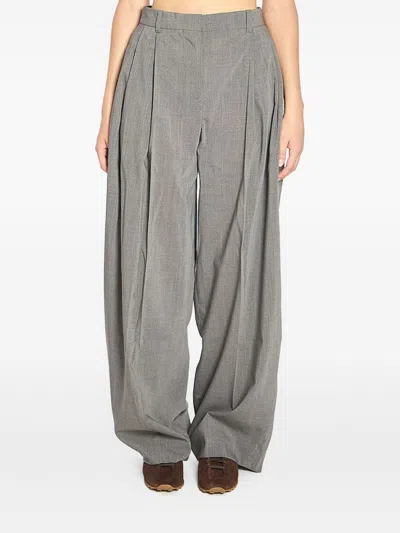 Jacquemus Curvo High-rise Cotton-blend Straight-leg Pants In Gray