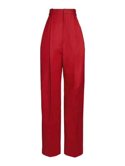 Jacquemus Le Pantalon Curzio Stretch Cotton Pants In Red