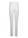 Jacquemus Straight-cut White Trousers With Metal Ring Detail In White