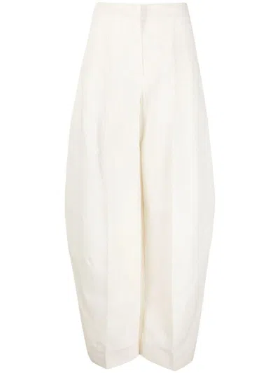Jacquemus High-waist Wide-leg Trousers In White