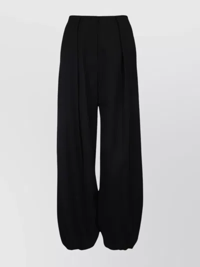 Jacquemus Trousers With Belt Loops And Elasticated Cuffs In Black