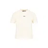 Jacquemus Gros Grain Crew Neck Cotton Blend Top In Beige