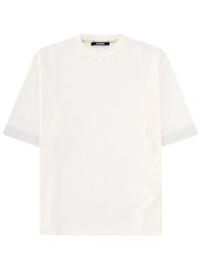 Jacquemus T-shirt In Jersey Effetto Carta In Neutral