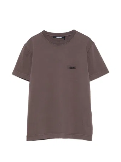 Jacquemus T-shirt Le T-shirt Gros Grain Mc Marrone A Maniche Corte  In Pink