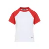 Jacquemus Raglan T-shirt With Red Sleeves And Subtle Logo In Red