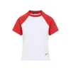 Jacquemus Raglan T-shirt With Red Sleeves And Subtle Logo In Red