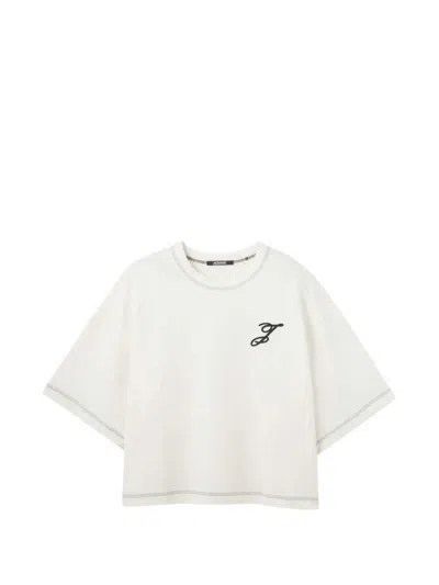 Jacquemus T-shirt With Embroidered Logo Detail In White