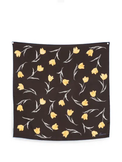 Jacquemus Finished Edge Tulip Printed Scarf In Multi