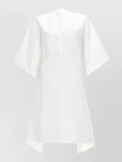 Jacquemus Tunic Dress Moisson Asymmetric Cape Back Slit In White
