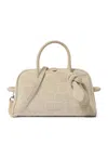 Jacquemus Croc-embossed Leather Shoulder Bag With Knotted Handle In Neutral