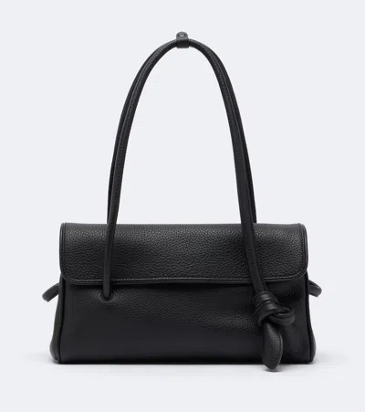 Jacquemus Turismo Long Leather Shoulder Bag In Black