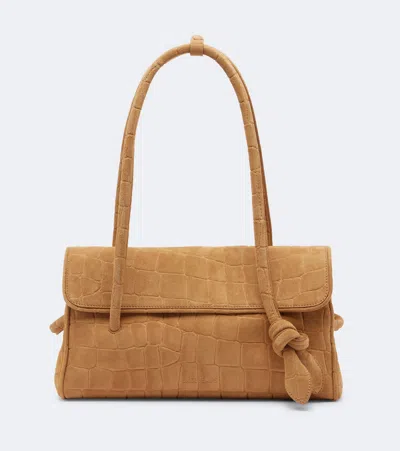 Jacquemus Turismo Long Medium Suede Shoulder Bag In Beige