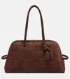 Jacquemus Womens Dark Brown Le Turismo Embossed Leather-suede Shoulder Bag In Brown