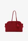 Jacquemus Medium Le Turismo Raffia Shoulder Bag In Red