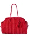 Jacquemus Medium Le Turismo Raffia Shoulder Bag In Red
