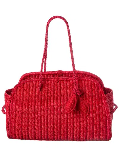 Jacquemus Turismo Raffia Satchel In Red