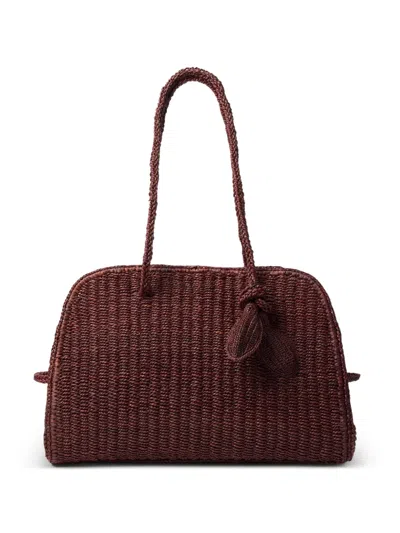 Jacquemus Turismo Raffia Tote Bag In Brown