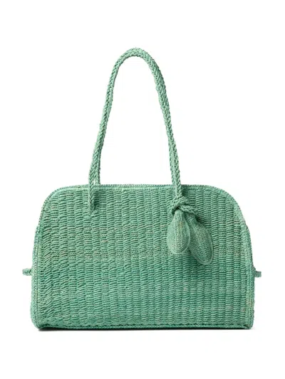 Jacquemus Turismo Raffia Tote Bag In Green