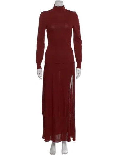 Pre-owned Jacquemus Turtleneck Long Dress In Red
