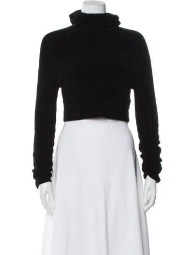 Pre-owned Jacquemus Turtleneck Long Sleeve Crop Top In Black
