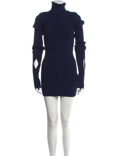 Pre-owned Jacquemus Turtleneck Mini Dress In Blue