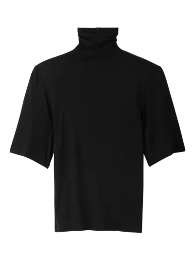 Jacquemus Turtleneck Short-sleeve Top In Black