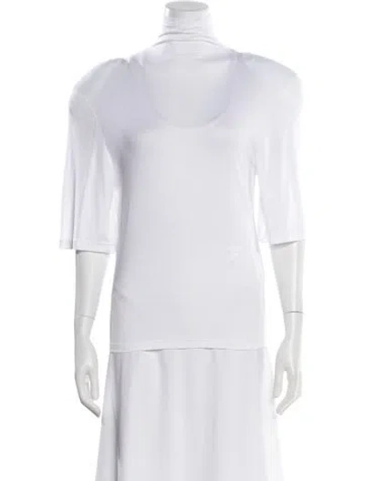 Pre-owned Jacquemus Turtleneck Three-quarter Sleeve Top In White