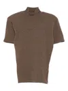 Jacquemus Cashmere Wool Blend Mock Neck Top In Brown