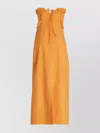 Jacquemus Twill Stretch Midi Dress With Halter Neck