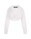 Jacquemus Twist Detailed Cropped Shirt In White