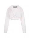 Jacquemus Twist Detailed Cropped Shirt In White