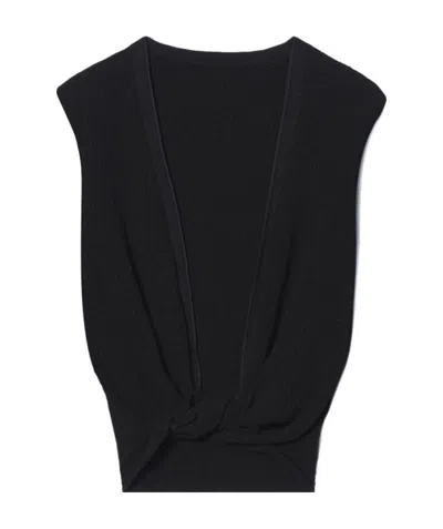 Jacquemus Twisted Front Knitted Vest In Black