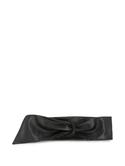 Jacquemus Twisted Leather Belt In Black