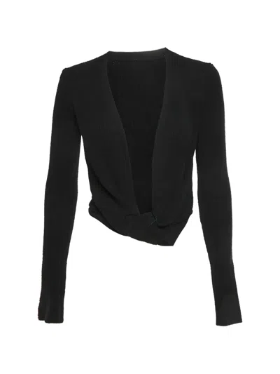 Pre-owned Jacquemus Twisted Rib Knit Cardigan In Black