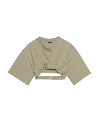 Jacquemus Twisted Rib T-shirt In Nude