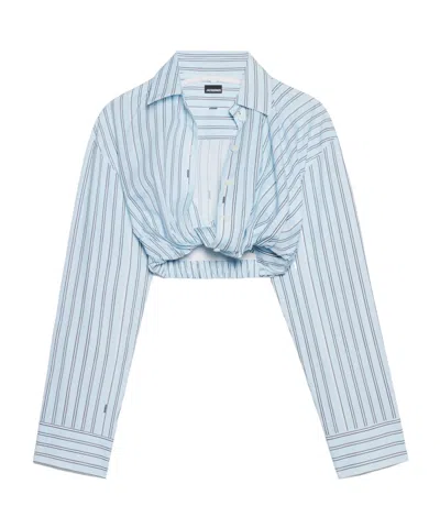 Jacquemus Twisted Shirt In Blue