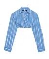 Jacquemus La Chemise Bahia Courte In Blue