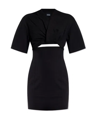 JACQUEMUS JACQUEMUS TWISTED T-SHIRT MINI DRESS