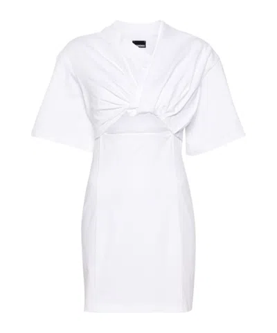 Jacquemus Twisted T-shirt Mini Dress In White