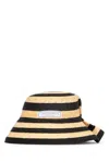 Jacquemus La Chapeau Vela Raffia Bucket Hat In Black