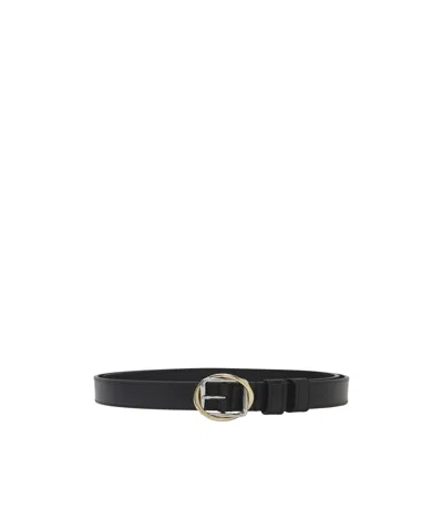Jacquemus Two-tone Metal Buckle Belt In Black