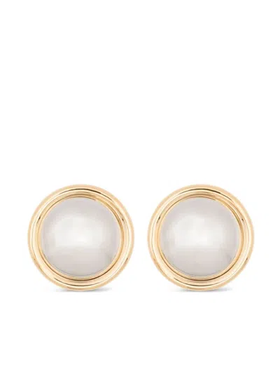 Jacquemus Two Tone The Rond Drop Earrings In Gold