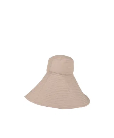 Jacquemus Two-color Knitted Sun Hat In Brown