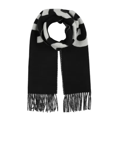 Jacquemus Two-color Wool Scarf In Black